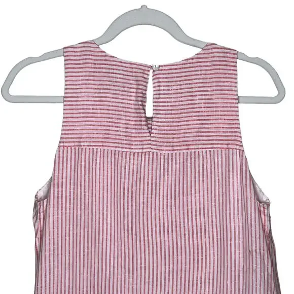 Tommy Bahama Linen Sleeveless fully lined Shift Dress Striped Pink size small - Picture 8 of 9